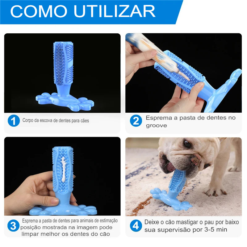 Mordedor e Escova de Dentes para Cães | Clean Pet Teeth