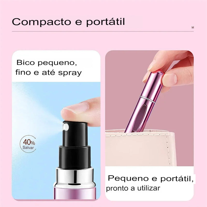 Refil de perfume portátil e recarregável - com spray